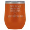 10th Anniversary Wine Tumbler for Wife You've Been An Amazing Wife for 10 Years 12 oz. Stainless Steel Engraved Insulated Hot Cold Cup Orange view 1