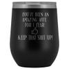 1st Anniversary Wine Tumbler for Wife You've Been An Amazing Wife for 1 Year 12 oz. Stainless Steel Engraved Insulated Hot Cold Cup Black view 1