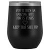 15th Anniversary Wine Tumbler for Wife You've Been An Amazing Wife for 15 Years 12 oz. Stainless Steel Engraved Insulated Hot Cold Cup Black view 1