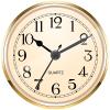 Hicarer 3-1/2 Inch (90 mm) Quartz Clock Fit-up/Insert with Arabic Numeral (Gold) view 1