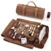 Barillio Bartender Kit Bag with Cocktail Shaker Set - Waxed Canvas, Traveling Bar Tools Bag with 17-Pc Cocktail Kit - Travel Mixology Bartending Kits - Mobile Bar Roll with Strap & Accessories view 1