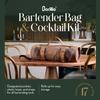 Barillio Bartender Kit Bag with Cocktail Shaker Set - Waxed Canvas, Traveling Bar Tools Bag with 17-Pc Cocktail Kit - Travel Mixology Bartending Kits - Mobile Bar Roll with Strap & Accessories view 2