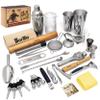 Barillio Bar Tool Set Pro Edition - Stainless-Steel Cocktail Shaker Set - Mixology Bartender Kit w/Boston Shaker, Drink Mixer & Muddler for Cocktails - Home Bar Accessories - 32-Pc Bar kit view 1