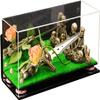 Better Display Cases Versatile Clear Acrylic Trucks, Trains and Rockets Display Case - Large Rectangle Box with Mirror Case, Pink Risers, Turf Base and Wall Mount 17" x 6" x 7" (A019/V46) view 1