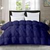 1-PCs Pinch Pleat Duvet Cover with Zipper Closure & Coner Ties Tufted Pattern Pintuck Duvet Set Navy Blue-800-TC-100% Egyptian Cotton Quilt Set(Navy Blue, Queen/Full) view 1