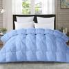 5-PCs Pinch Pleat Duvet Cover with Zipper Closure & Coner Ties Tufted Pattern Pintuck Duvet Set Light Blue-800-TC-100% Egyptian Cotton Quilt Set(Light Blue, Queen/Full) view 1