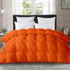 5-PCs Pinch Pleat Duvet Cover with Zipper Closure & Coner Ties Tufted Pattern Pintuck Duvet Set Orange-800-TC-100% Egyptian Cotton Quilt Set(Orange, Twin/Twin XL) view 1