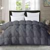 1-PCs Pinch Pleat Duvet Cover with Zipper Closure & Coner Ties Tufted Pattern Pintuck Duvet Set Grey-800-TC-100% Egyptian Cotton Quilt Set(Grey, Queen/Full) view 1