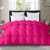 5-PCs Pinch Pleat Duvet Cover with Zipper Closure & Coner Ties Tufted Pattern Pintuck Duvet Set Hot Pink-800-TC-100% Egyptian Cotton Quilt Set(Hot Pink, Queen/Full) view 1