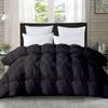 5-PCs Pinch Pleat Duvet Cover with Zipper Closure & Coner Ties Tufted Pattern Pintuck Duvet Set Black-800-TC-100% Egyptian Cotton Quilt Set(Black, Queen/Full) view 1