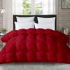 1-PCs Pinch Pleat Duvet Cover with Zipper Closure & Coner Ties Tufted Pattern Pintuck Duvet Set Burgundy-800-TC-100% Egyptian Cotton Quilt Set(Burgundy, Twin/Twin XL) view 1