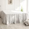 Simple&Opulence Belgian Linen Bed Skirt with Classic 16 inch Tailored Drop Dust Ruffle, Easy Fit Breathable Premium Natural Flax- Pleated White,King view 1