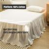 Simple&Opulence Belgian Linen Bed Skirt with Classic 16 inch Tailored Drop Dust Ruffle, Easy Fit Breathable Premium Natural Flax- Pleated White,King view 2