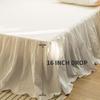 Simple&Opulence Belgian Linen Bed Skirt with Classic 16 inch Tailored Drop Dust Ruffle, Easy Fit Breathable Premium Natural Flax- Pleated White,King view 3