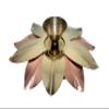 BHARAT HAAT Brass Flower Diya Design Base Divi Designing Oil Lamp One Jyoti Oil Wick Lamp Small Lighting in Diwali Puja for Spiritual Purpose Handicraft Art (4.5 x 4.5 x 1.5 inch,Yellow ) BH06959 view 3