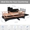 Aluminum Dish Drying Rack, ROTTOGOON Rustproof Dish Rack and Drainboard Set with Drainage, Utensil Holder, Cup Holder, Compact Dish Drainer for Kitchen Counter Cabinet, 16.5"L x 11.8"W, Black & Copper view 2
