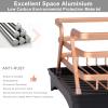 Aluminum Dish Drying Rack, ROTTOGOON Rustproof Dish Rack and Drainboard Set with Drainage, Utensil Holder, Cup Holder, Compact Dish Drainer for Kitchen Counter Cabinet, 16.5"L x 11.8"W, Black & Copper view 4