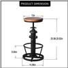 BOKKOLIK Industrial Bar Stools Kitchen Island Dining Chairs Swivel Wooden Seat Bar Counter Height Adjustable 25-31inch view 3