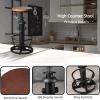 BOKKOLIK Industrial Bar Stools Kitchen Island Dining Chairs Swivel Wooden Seat Bar Counter Height Adjustable 25-31inch view 4