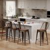 Changjie Furniture 24 Inches Metal Barstools Set of 4 Counter Height Bar Stools Industrial Stools with Backs High Back Chairs for Kitchen Island (24 Inch, Rusty) view 1