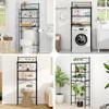 MallBoo Over The Toilet Storage Rack,Metal 3-Tier Over Toilet Organizer Shelf,Freestanding Above Toilet Shelf for Bathroom, Laundry(Black) view 3