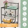 MallBoo Over The Toilet Storage Rack,Metal 3-Tier Over Toilet Organizer Shelf,Freestanding Above Toilet Shelf for Bathroom, Laundry(Black) view 4