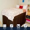 Cottington Lane Extended Ruffled College Dorm Bed Skirt Twin XL 42 Inch Drop, Premium Quality 1800 Brushed Microfiber Extra Long Dust Ruffle, Chocolate view 2