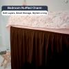 Cottington Lane Extended Ruffled College Dorm Bed Skirt Twin XL 42 Inch Drop, Premium Quality 1800 Brushed Microfiber Extra Long Dust Ruffle, Chocolate view 4