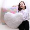 PERFECTTO Set of 2 Decorative Throw Pillows for Girls. White Fluffy Heart and Soft Rainbow Pillow. Plush Pillows for Kids Bedroom Dcor Toddlers Princess Room, Fun and Cozy for Teepee Tent view 1