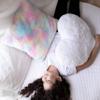 PERFECTTO Set of 2 Decorative Throw Pillows for Girls. White Fluffy Heart and Soft Rainbow Pillow. Plush Pillows for Kids Bedroom Dcor Toddlers Princess Room, Fun and Cozy for Teepee Tent view 2