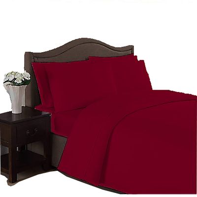 BedDecor 500 Thread Count 6 Piece Bed Sheet Set 100% Egyptian Cotton with 19 Inch Extra Deep Pocket Premium Super Soft Hotel Quality Bedding(Burgundy,California King)