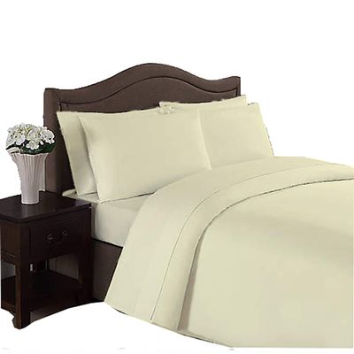 BedDecor 500 Thread Count 6 Piece Bed Sheet Set 100% Egyptian Cotton with 19 Inch Extra Deep Pocket Premium Super Soft Hotel Quality Bedding(Ivory,Queen)