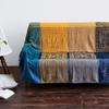 AIVIA Bohemian Throws Blanket, Chenille Woven Colorful Recliner Chair Couch Throw Futon Furniture Cover Sofa Slipcover Bed Blanket w/Boho Fringe - 87" x 103" Large Oversized, Teal Yellow view 2