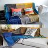 AIVIA Bohemian Throws Blanket, Chenille Woven Colorful Recliner Chair Couch Throw Futon Furniture Cover Sofa Slipcover Bed Blanket w/Boho Fringe - 87" x 103" Large Oversized, Teal Yellow view 3