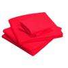 Bedding Empire 7pc Solid Reversible Bedding Set (3pc Duvet Cover Set + 4pc Sheet Set) 100% Egyptian Cotton 500 Thread Count Twin Size, Solid Black/Red Color view 3