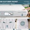 UNILIBRA Cal King Mattress Cover Waterproof, Deep Pocket Mattress Pad Protector Fits to 6''-21'', Breathable Hollow Cotton Filling Quilted Mattress Protector for California King Size view 4