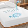 2 Pack King Waterproof Mattress Protector Deep Pocket Mattress Cover, Soft Breathable Mattress Pad, Fitted Noiseless Waterproof Bed Cover Stretch to 25" view 1