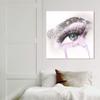 The Oliver Gal Artist Co. Fashion and Glam Wall Art Canvas Prints 'Eyes and Rhinestones Neon Pink' Mascara Home Dcor, 30" x 30", Gray, White view 4