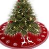 Clispeed Knitting Acrylic Carpet Christmas Tree Skirt Xmas Tree Bottom Cover Home Decoration (Red, 95cm) view 3