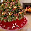 Clispeed Knitting Acrylic Carpet Christmas Tree Skirt Xmas Tree Bottom Cover Home Decoration (Red, 95cm) view 4
