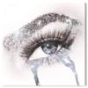 The Oliver Gal Artist Co. Fashion and Glam Wall Art Canvas Prints 'Eyes and Rhinestones Blue Silver' Mascara Home Dcor, 24 in x 24 in, Gray, White view 1