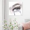 The Oliver Gal Artist Co. Fashion and Glam Wall Art Canvas Prints 'Eyes and Rhinestones Blue Silver' Mascara Home Dcor, 24 in x 24 in, Gray, White view 3