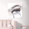 The Oliver Gal Artist Co. Fashion and Glam Wall Art Canvas Prints 'Eyes and Rhinestones Blue Silver' Mascara Home Dcor, 24 in x 24 in, Gray, White view 4
