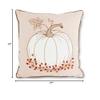 25 Home Dcor 41618C 17 Inch Tan Square Pillow with Embroidered Pumpkins, Multi view 2