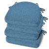 Shinnwa Kitchen Chair Cushions Set of 4, Non-Slip Dining Chair Cushions with Ties and Machine Washable Cover, 4 Pack, 17 x 16.5 x 2in, Blue view 1