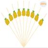 200 Pcs Pineapple Cocktail Picks 4.7 Inch Fruit Sticks Bamboo Toothpicks for Hawaii Luau Theme Party Supplies (Pineapple) view 1