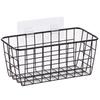 2 Set Adhesive Hanging Wall Basket Inside Cabinet Door Organizer,Wall Storage Basket-No Drilling Adhesive wall Basket for Cupboard Door,Space-Saving Small Hanging Baskets for Wall Mount Storage,Black view 2