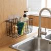 2 Set Adhesive Hanging Wall Basket Inside Cabinet Door Organizer,Wall Storage Basket-No Drilling Adhesive wall Basket for Cupboard Door,Space-Saving Small Hanging Baskets for Wall Mount Storage,Black view 4