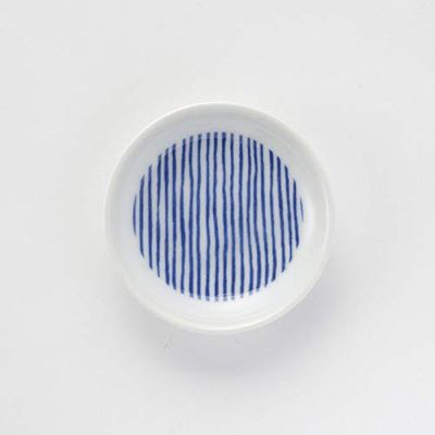 (HASAMI Porcelain) Ishimaru Pottery 206306 551 Striped W Bean Plate (Pack of 2)