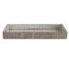 MY SWANKY HOME Contemporary Ribbed Silver Frame Tray Decorative Serving Modern Mirrored view 4